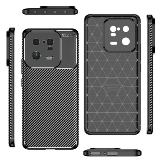 Capa Silicone Gel Carbon Xiaomi 13 Pro Preto Vennus Auto Focus Com Protetor De Câmera Capa Silicone Gel Carbon Xiaomi 13 Pro Preto Vennus Auto Focus Com Protetor De Câmera