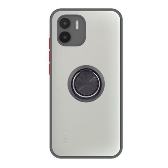 Capa Silicone Tpu Com Anel De Dedo Magnético Xiaomi Redmi A1 Preto Com Protetor De Câmera Fosco Capa Silicone Tpu Com Anel De Dedo Magnético Xiaomi Redmi A1 Preto Com Protetor De Câmera Fosco