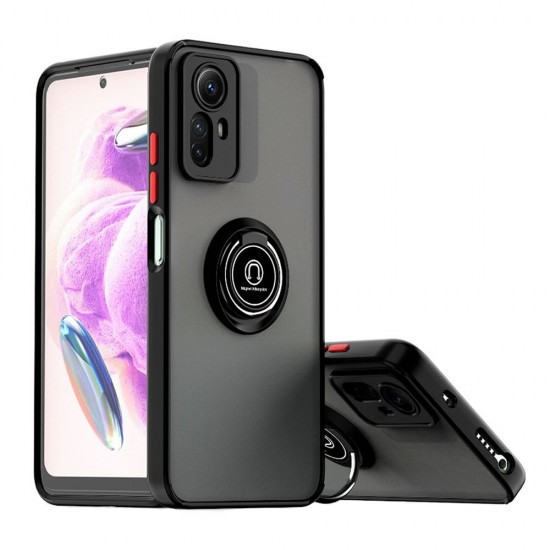 Capa Silicone Tpu Com Anel De Dedo Magnético Xiaomi Redmi Note 12s Preto Com Protetor De Câmera Capa Silicone Tpu Com Anel De Dedo Magnético Xiaomi Redmi Note 12s Preto Com Protetor De Câmera