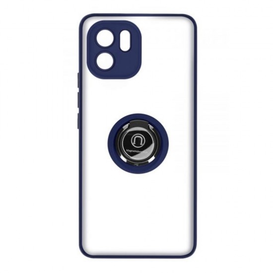Capa Silicone Tpu Com Anel De Dedo Magnético Xiaomi Redmi A1 Azul Com Protetor De Câmera Fosco Capa Silicone Tpu Com Anel De Dedo Magnético Xiaomi Redmi A1 Azul Com Protetor De Câmera Fosco