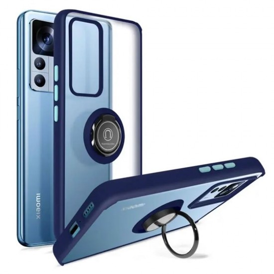 Xiaomi 12T/12T Pro Blue Magnetic Ring TPU Silicone Case Xiaomi 12T/12T Pro Blue Magnetic Ring TPU Silicone Case