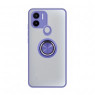 Xiaomi Redmi A1 Plus Blue TPU Silicone Case With Magnetic Finger Ring And Camera Protector
