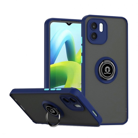 Capa Silicone Tpu Com Anel De Dedo Magnético Xiaomi Redmi A1 Plus Azul Fosco Com Protetor De Câmera Capa Silicone Tpu Com Anel De Dedo Magnético Xiaomi Redmi A1 Plus Azul Fosco Com Protetor De Câmera