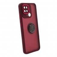 Xiaomi Redmi 10C Purple Magnetic Ring TPU Silicone Case With Camera Protector