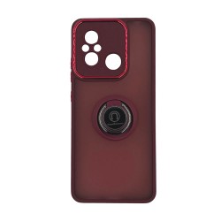 Capa Silicone Com Anel De Dedo Xiaomi Redmi 12c Roxo Com Protetor De Câmera Elektro