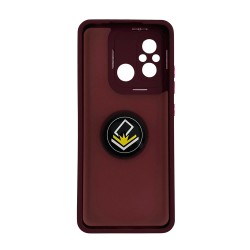Capa Silicone Com Anel De Dedo Xiaomi Redmi 12c Roxo Com Protetor De Câmera Elektro