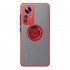 Xiaomi 12 Lite Red Magnetic Ring TPU Silicone Case With Camera Protector