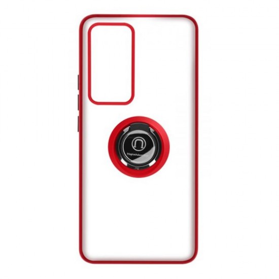 Xiaomi 12T/12T Pro Red Magnetic Ring TPU Silicone Case Xiaomi 12T/12T Pro Red Magnetic Ring TPU Silicone Case