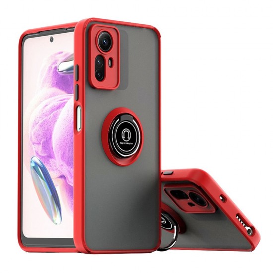 Capa Silicone Tpu Com Anel De Dedo Magnético Xiaomi Redmi Note 12s Vermelho Com Protetor De Câmera Capa Silicone Tpu Com Anel De Dedo Magnético Xiaomi Redmi Note 12s Vermelho Com Protetor De Câmera