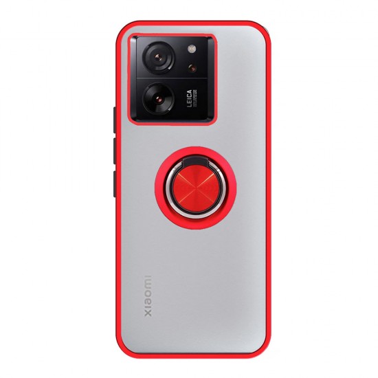 Xiaomi MI 13T/13T Pro/K60 Ultra Red TPU Silicone Case With Magnetic Finger Ring Xiaomi MI 13T/13T Pro/K60 Ultra Red TPU Silicone Case With Magnetic Finger Ring