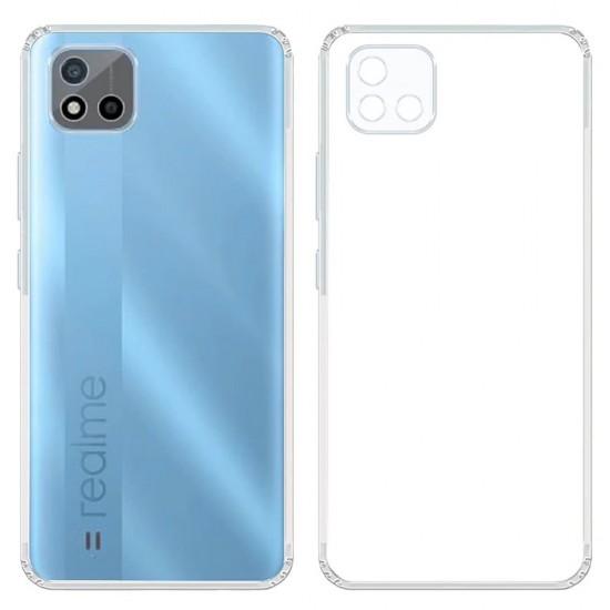 Capa Silicone Realme C20/C11 2021 Transparente Com Protetor De Câmera