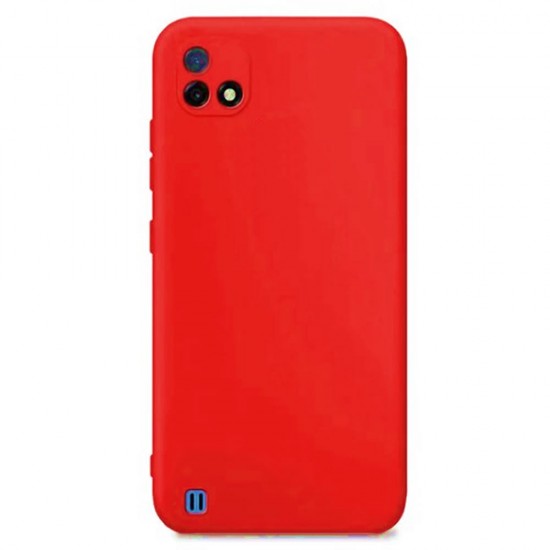 Capa Silicone Gel Realme C11 2021/C20/C20a Vermelho Com Protetor De Câmera Robusta