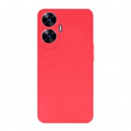 Capa Silicone Gel Realme C55 Vermelho Com Protetor De Câmera 3d