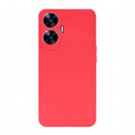 Realme C55 Red Silicone Case With 3D Camera Protector