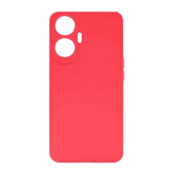 Realme C55 Red Silicone Case With 3D Camera Protector