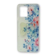 Capa Silicone Com Desenho Bling Glitter Realme 8 / 8 Pro Azul Borboleta, Flowers
