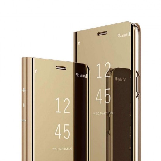 Capa Flip Cover Clear View Oppo Reno5 4g/5g/X3 Lite Dourado