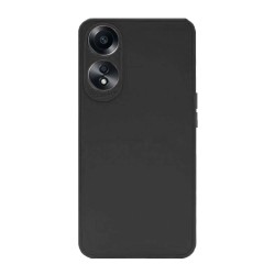 Oppo A38/A18 Black Silicone Case With 3D Camera Protector
