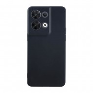 Oppo Reno8 5G Black Silicone Gel Case With Camera Protector