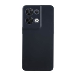 Oppo Reno8 5G Black Silicone Gel Case With Camera Protector