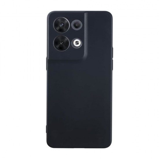 Capa Silicone Gel Oppo Reno8 5g Preto Com Protetor De Câmera