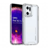 Capa Silicone Dura Anti-Choque Oppo Find X5 Transparente Com Protetor De Câmera