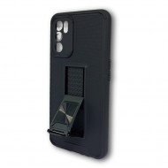 Anti-Shock Hard Silicone Case A16/A16S Black Kickstand