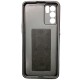 Oppo Reno6 5G Black Kickstand Anti-shock Hard Silicone Case