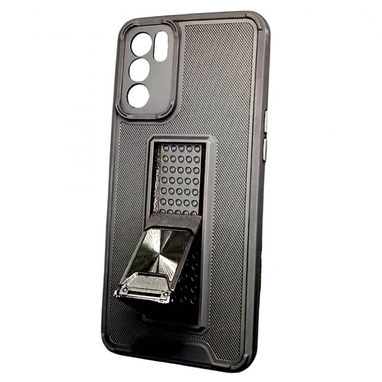 Capa Silicone Dura Anti-Choque Oppo Reno6 5g Preto Kickstand Capa Silicone Dura Anti-Choque Oppo Reno6 5g Preto Kickstand