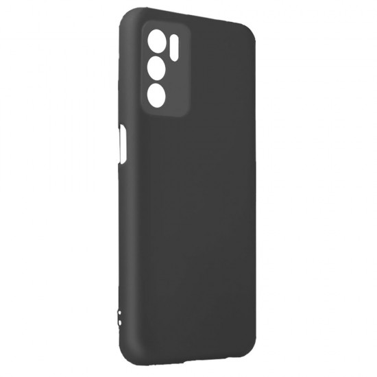 Capa Silicone Gel Oppo A16/A16s Preto Com Protetor De Câmera