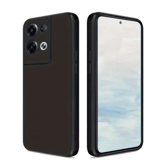 Oppo Reno8 Pro Black Silicone Gel Case With Camera Protector