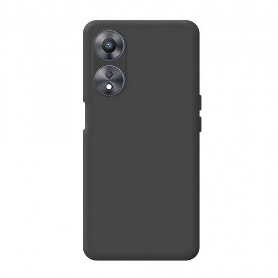 Oppo A98 5G Black Silicone Case With Camera Protector