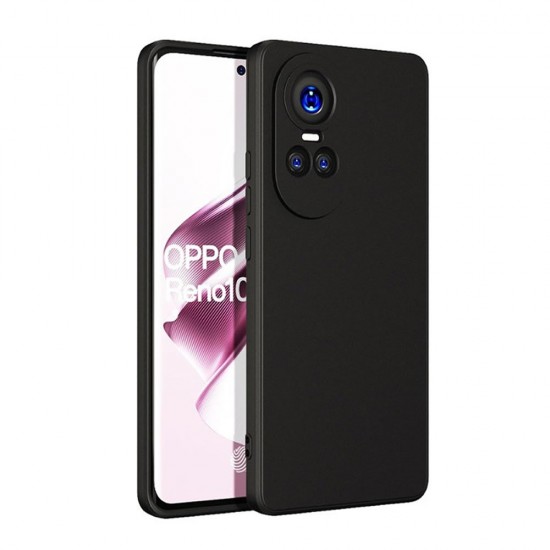 Capa Silicone Oppo Reno10 5g/Reno10 Pro 5g Preto Com Protetor De Câmera Capa Silicone Oppo Reno10 5g/Reno10 Pro 5g Preto Com Protetor De Câmera