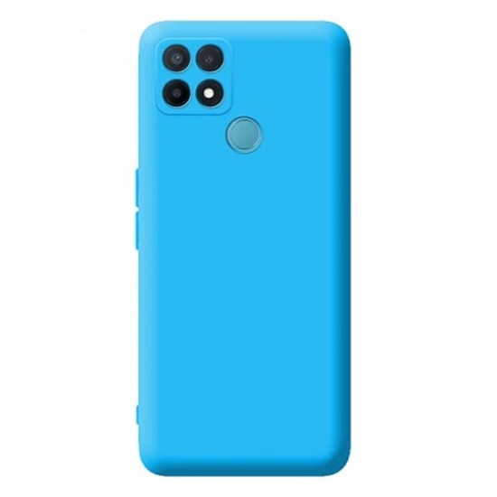 Capa Silicone Gel Oppo A15 Azul Com Protetor De Câmera Robusta
