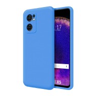 Capa Silicone Gel Oppo Find X5 Azul Com Protetor De Câmera Robusta