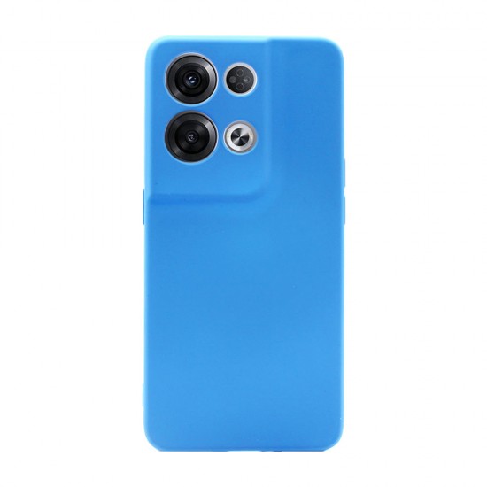 Oppo Reno8 Pro Blue Silicone Gel Case With Camera Protector