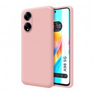 Oppo A98 5G Pink Silicone Case With Camera Protector