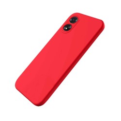 Oppo A38 4G/A18 Red Silicone Gel Case With Camera Protector