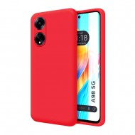 Oppo A98 5G Red Silicone Case With Camera Protector