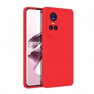 Capa Silicone Oppo Reno10 5g/Reno10 Pro 5g Vermelho Com Protetor De Câmera