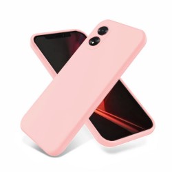 Oppo A38 4G/A18 Light Pink Silicone Gel Case With Camera Protector