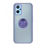 Oppo Find X5 Lite/Reno7 5G Blue TPU Silicone Case With Magnetic Finger Ring