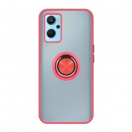 Oppo Find X5 Lite/Reno7 5G Red TPU Silicone Case With Magnetic Finger Ring