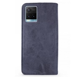 Capa Flip Cover Wallet Vivo Y33s/Y11s Azul Escuro Couro