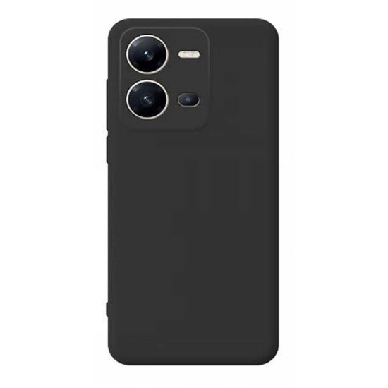 Vivo X80 Lite/V25 5G/V25E 4G Black With Camera Protector Silicone Gel Case