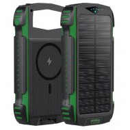 Power Bank 4smarts Titanpack Ultimag Green 20000mAh 5V/3A Usb-C/Usb-A/Micro Usb/Lightning With Solar Panel And Flashlight