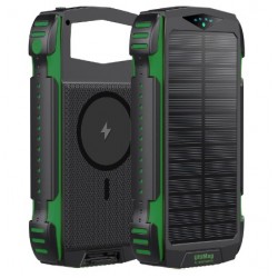 Power Bank 4smarts Titanpack Ultimag Verde 20000mah 5v/3a Usb-C/Usb-A/Micro Usb/Lightning Com Painel Solar E Lanterna