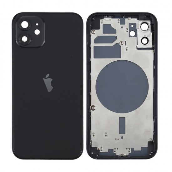 Apple Iphone 12 Black Back Cover With Frame Apple Iphone 12 Black Back Cover With Frame