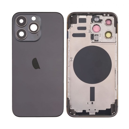 Tampa Traseira Apple Iphone 14 Pro Preto Com Frame Tampa Traseira Apple Iphone 14 Pro Preto Com Frame