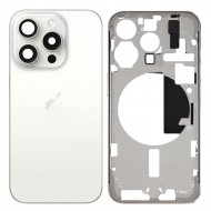 Tampa Traseira Apple Iphone 15 Pro Branco Titânio Com Frame